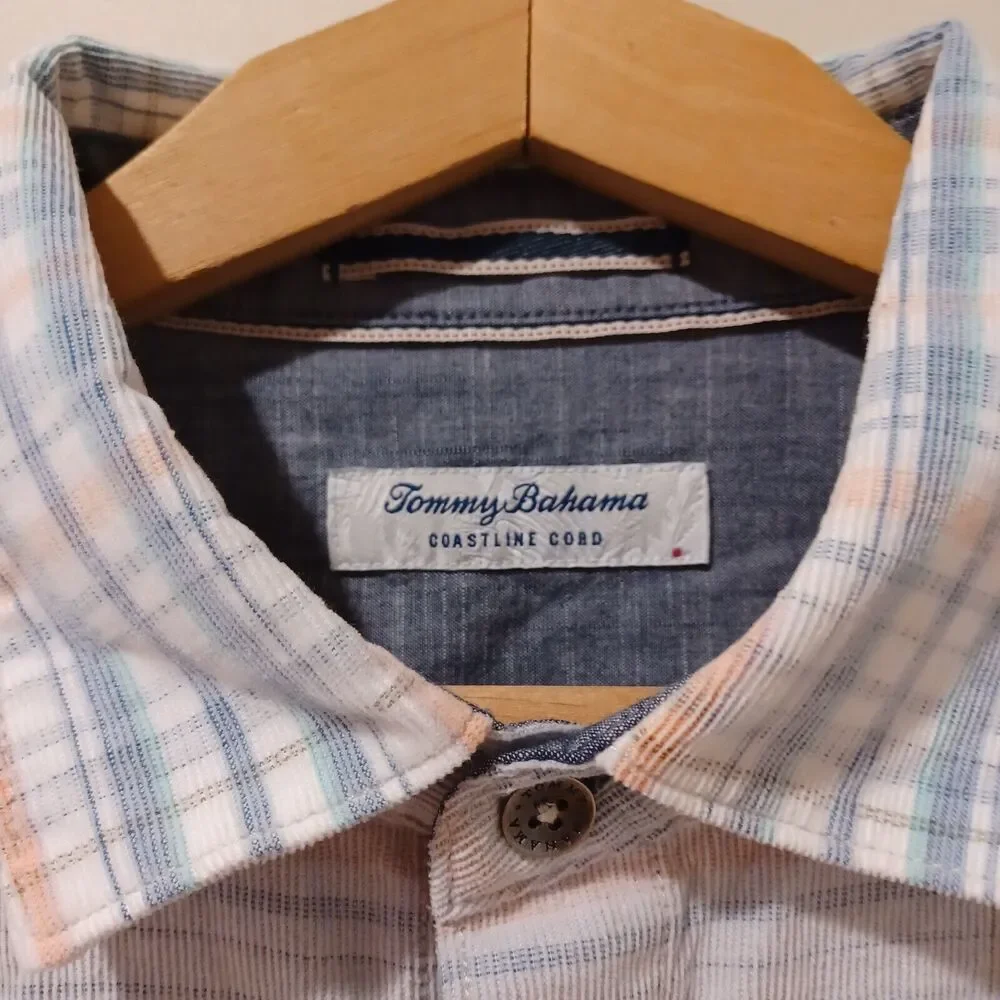 Tommy Bahama Men's Coastline Cord Long Sleeve Button Front Plaid Shirt Large - Picture 3 of 8